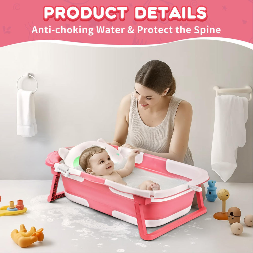 RURING Bear Pink rounded corners create a safe bathing space.