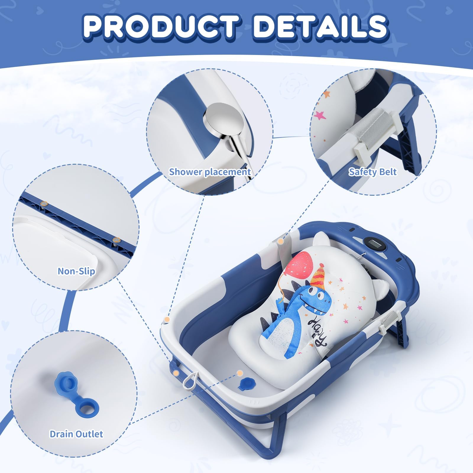 RURING soft floating cushion supports baby's head and body
