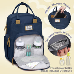 RUVALINO diaper bag backpack interior pockets keep items organized