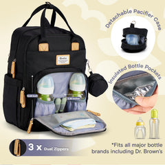 RUVALINO backpack interior with multiple pockets for organization.