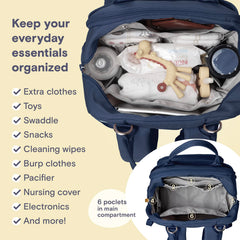 RUVALINO diaper bag backpack on stroller with versatile carry