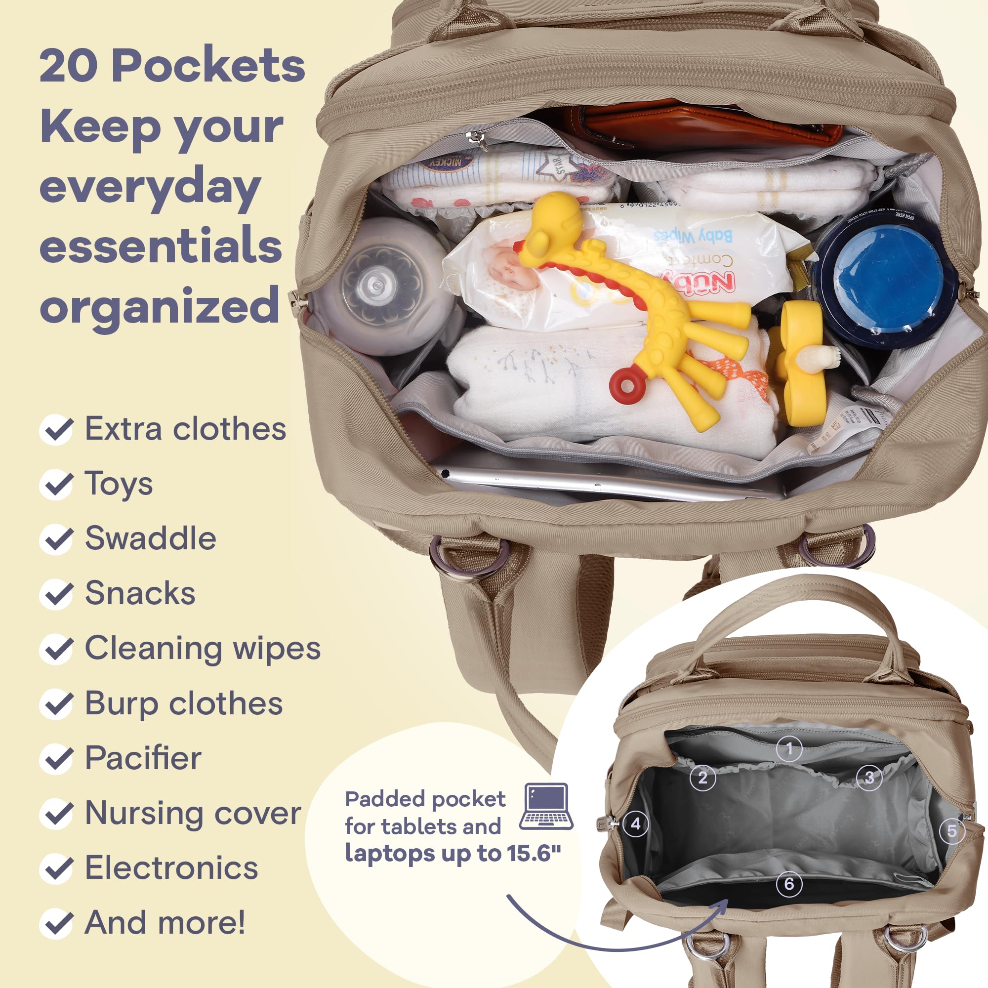 RUVALINO diaper bag pacifier case keeps essentials tidy and within reach on trips