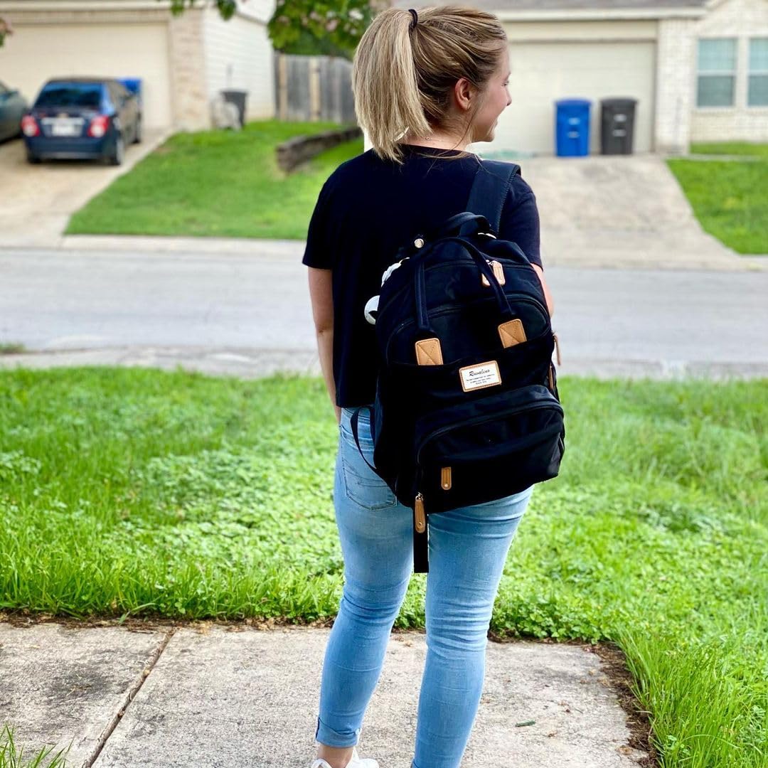 RUVALINO bag ready to attach to a stroller for hands-free trips.