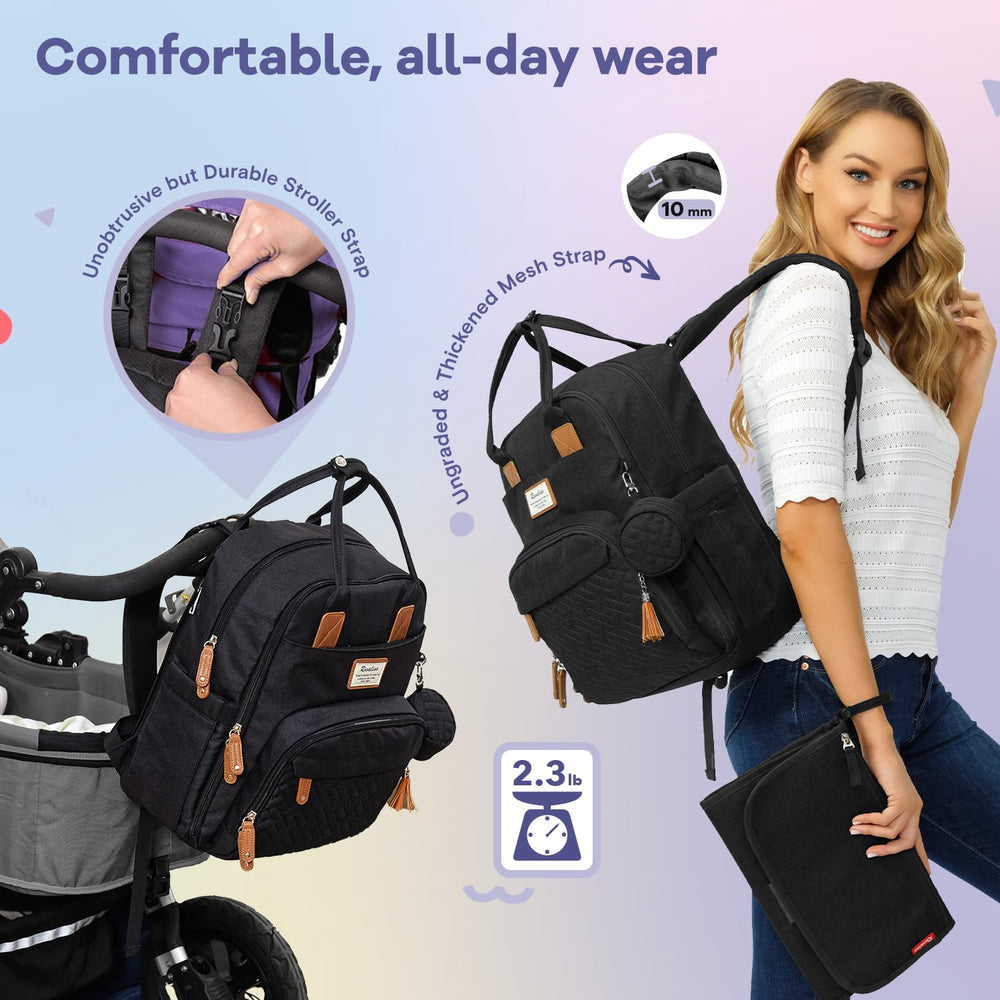 RUVALINO diaper bag backpack built from water-resistant fabric for daily use