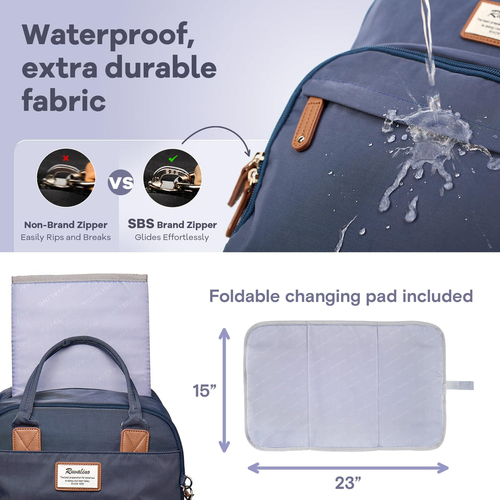RUVALINO stroller attachment option keeps the bag within easy reach while walking.