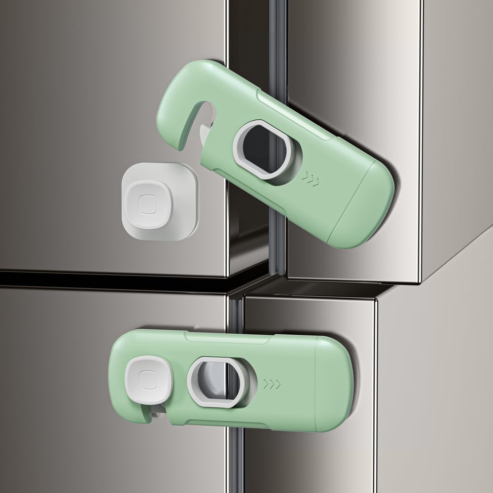 Ruzofo fridge lock adhesive installation on smooth surface for child safety