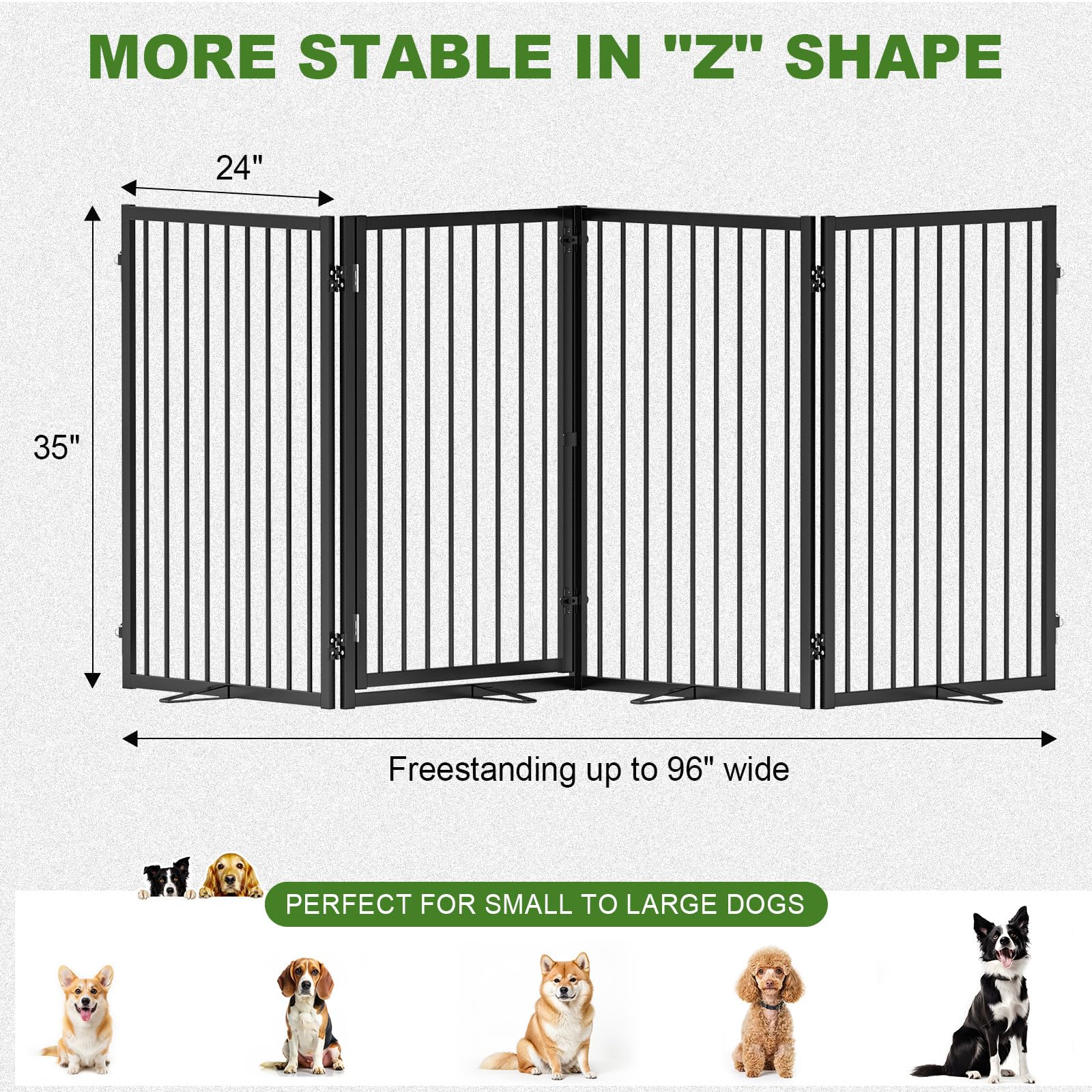 Rvdeaa foldable accordion design gate, compact for storage and transport