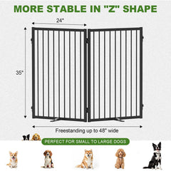 Rvdeaa dog gate folded for compact storage after use.