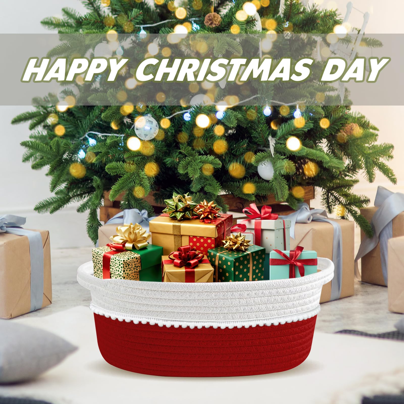RVEAFA decorative basket shown in a festive nursery or shelf display