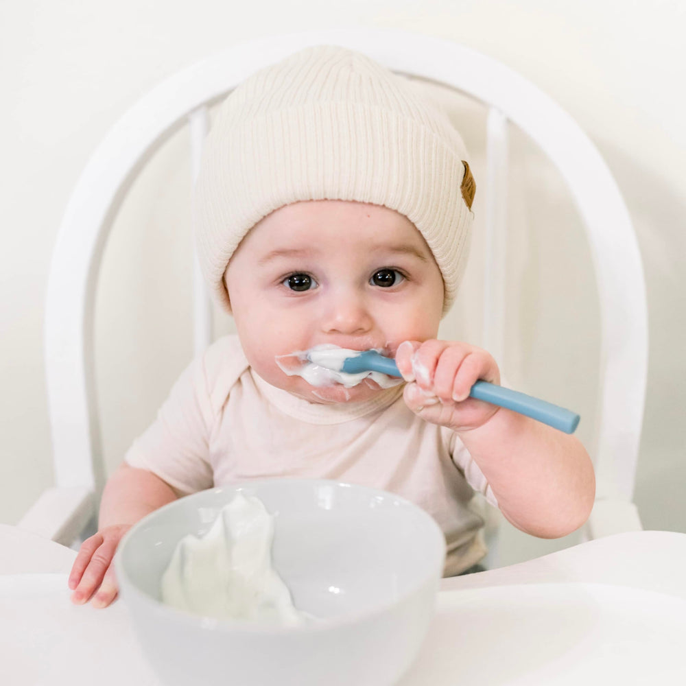 Ryan and Rose utensils ideal for baby-led weaning and self-feeding.