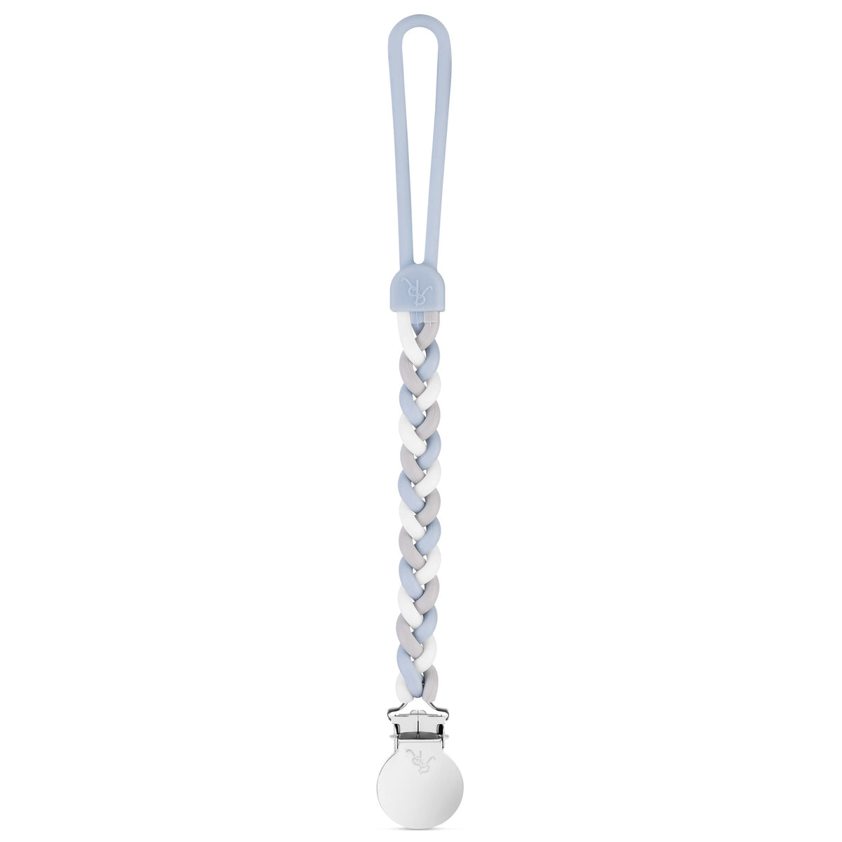 Ryan & Rose Cutie Clip Braiden Sailboat clip close-up showing secure pacifier attachment