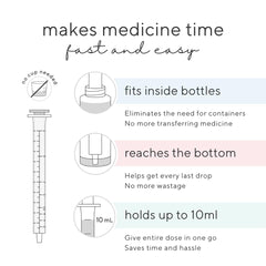 Ryan & Rose Cutie Dose bottom reach enables complete dispensing with no wasted medicine.