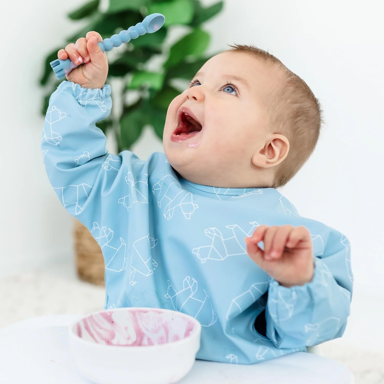 Ryan and Rose silicone spoons soft on tender gums for comfortable mealtime.