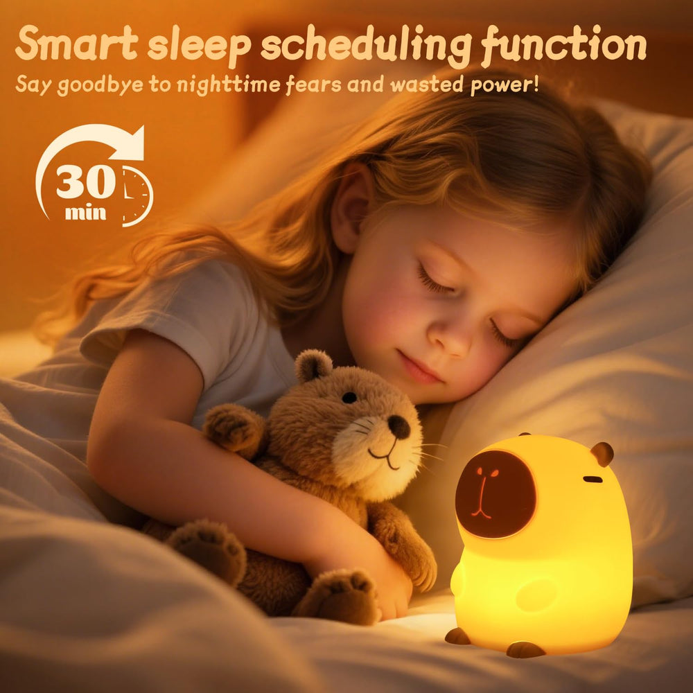 Rytinazzz Capybara soft silicone lamp adds cozy ambiance to nursery or room.