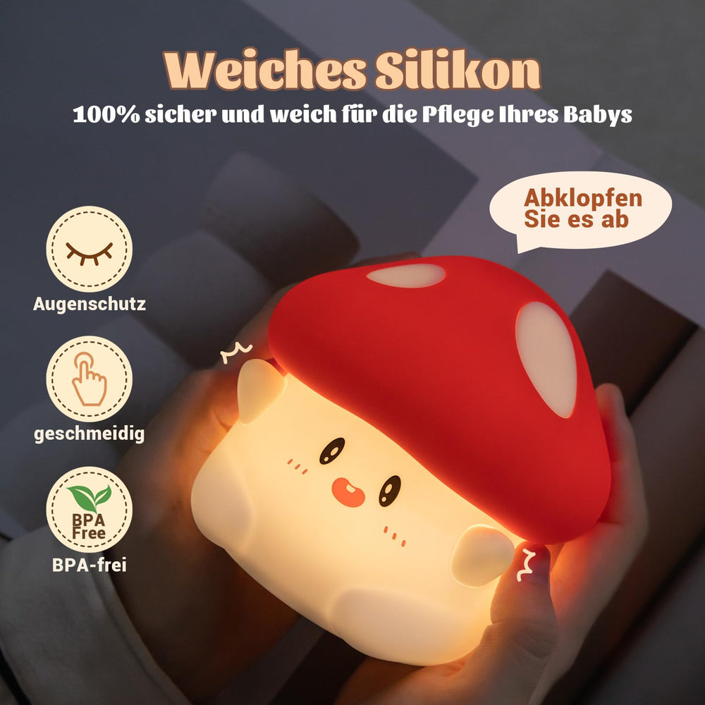 Rytinazzz Hug Mushroom Night Light 30-minute timer for safe use