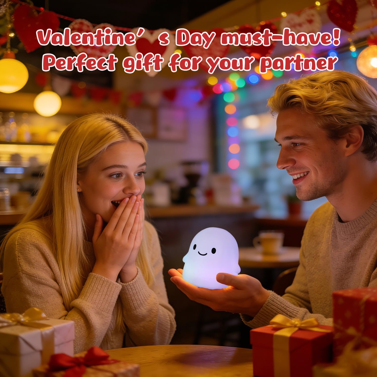Rytinazzz USB rechargeable ghost light keeps decor ready for use.