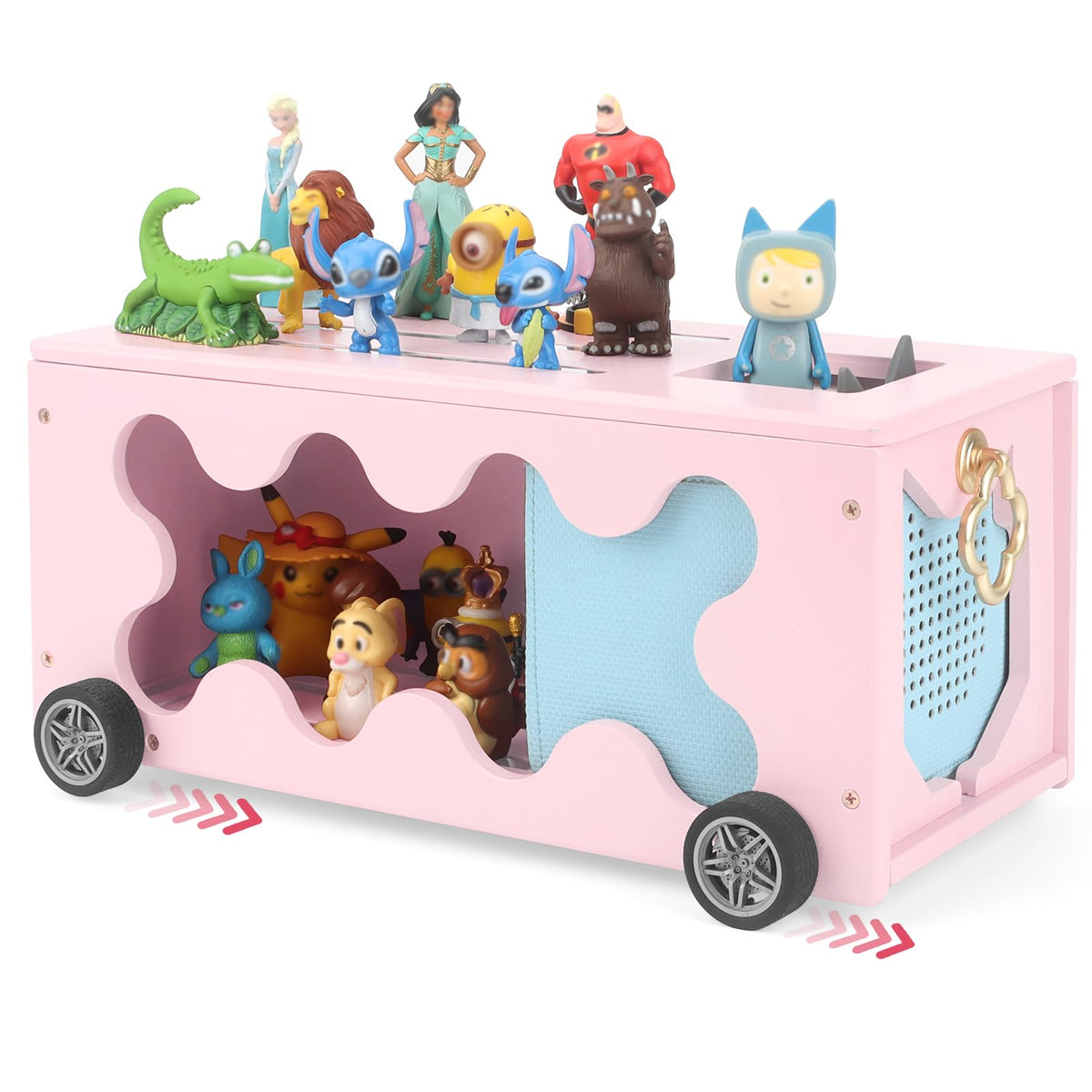 RZYLKA Tonies Box Organizer on open-top shelf for quick figure swaps