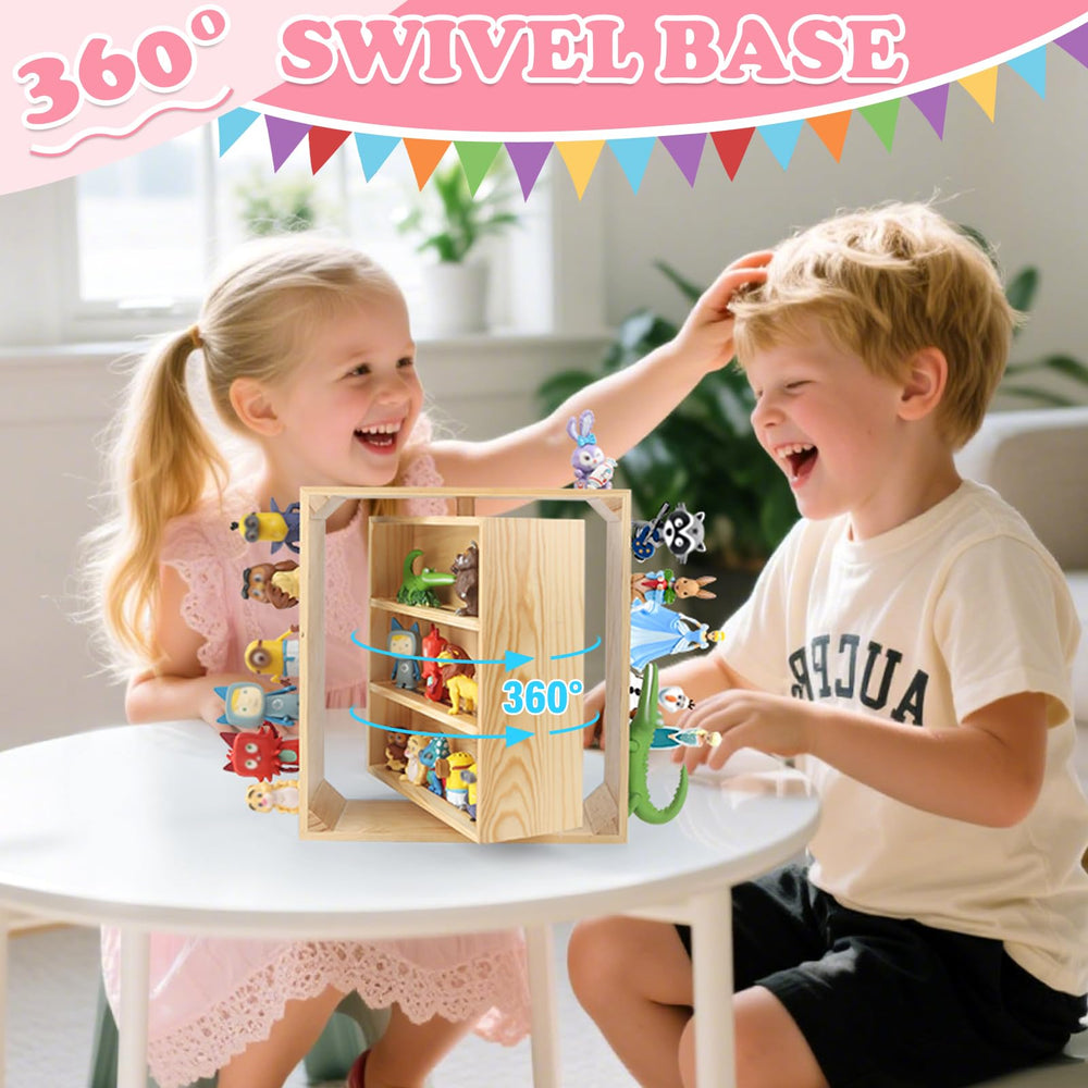 RZYLKA wooden-double-sided tonies display showcases a sturdy pine wood build