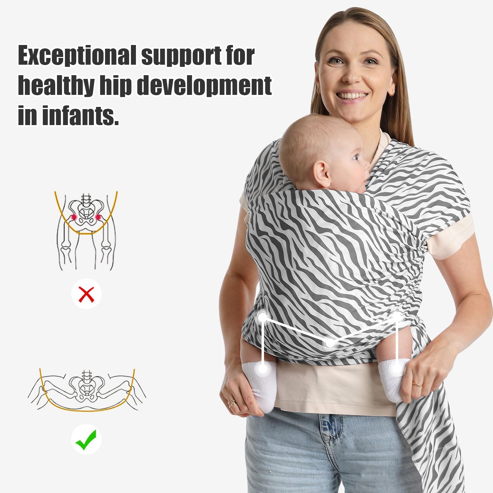 S.Leovay zebra-back view highlights hip-healthy posture support.