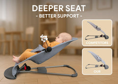Closeup of dense cotton fabric on SA Accessories replacement seat for BabyBjorn Bouncer.