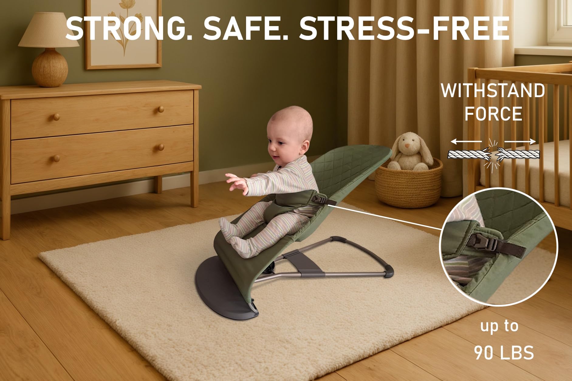 SA ACCESSORIES skin-friendly material cushions your baby with a soft surface.