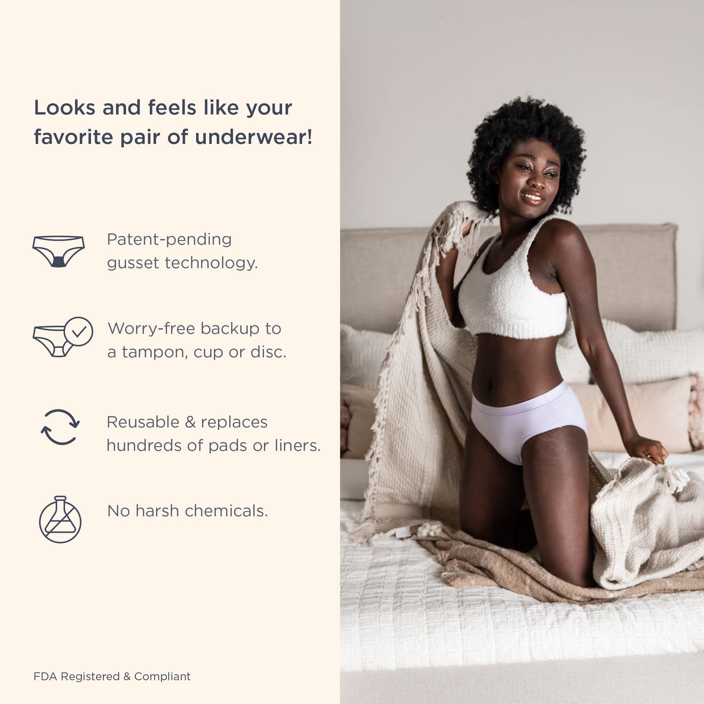 Saalt Comfort Modal Brief eco-friendly reusable design reducing waste.