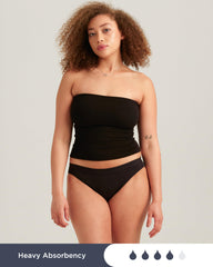 Saalt Cotton Bikini Volcanic Black moisture-wicking gusset keeps you dry during activity.