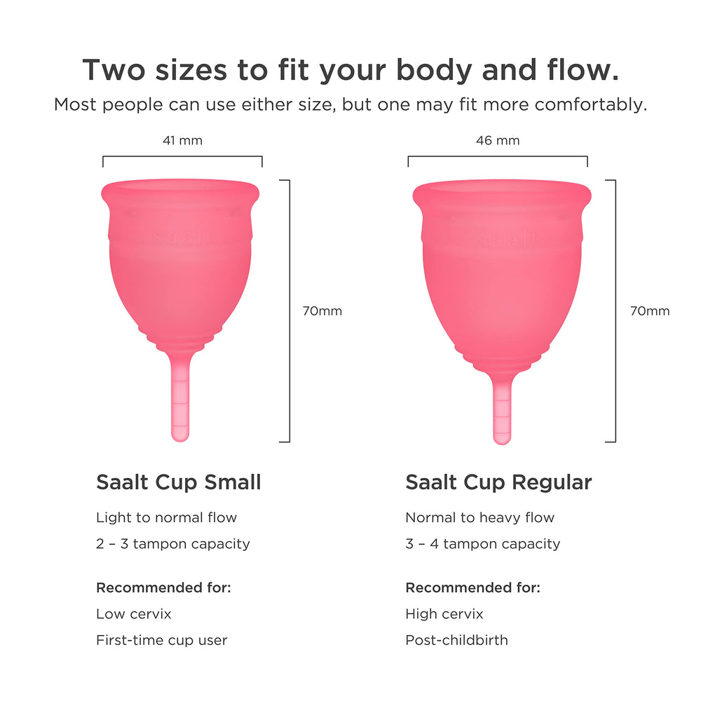 Saalt cup USA-made silicone, BPA- and latex-free for safe everyday use.
