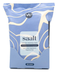 Saalt Daily Cleansing Wipes packaging highlights travel-ready design for on-the-go refreshes.