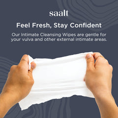 Saalt Daily Cleansing Wipes travel-size pack fits easily in a purse for quick refreshes.