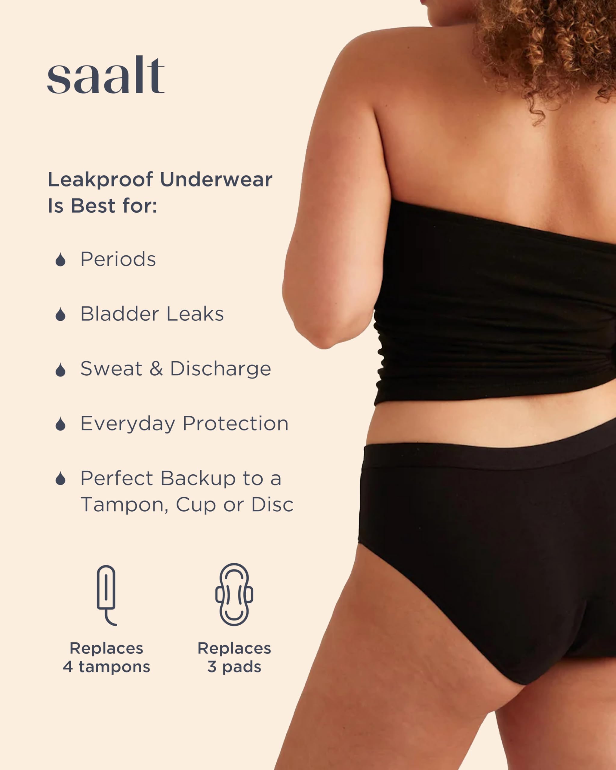 Saalt EveryWear Cotton Brief gusset technology close-up highlighting multi-layer dry feel.