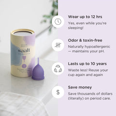 Saalt Soft cup leak protection supports all-day confidence during travel.