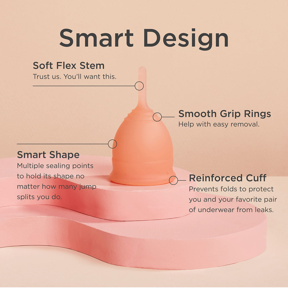 Saalt Soft Menstrual Cup desert blush small overview for daily use.
