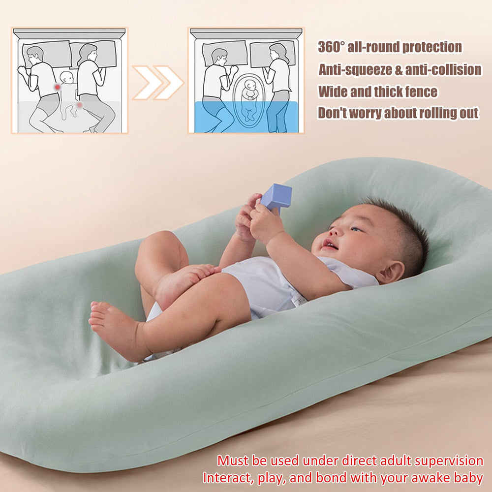 Saanerueen lounger with 3D mesh fill supports baby during play and rest.