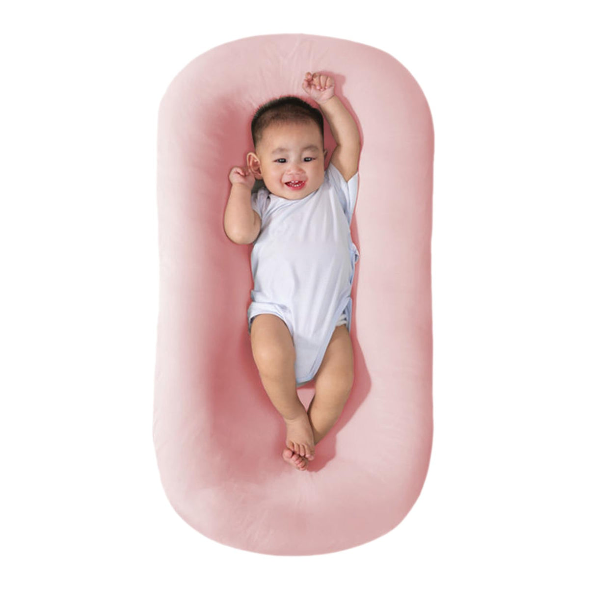 Saanerueen baby lounger pink cover offers soft comfort for newborns.