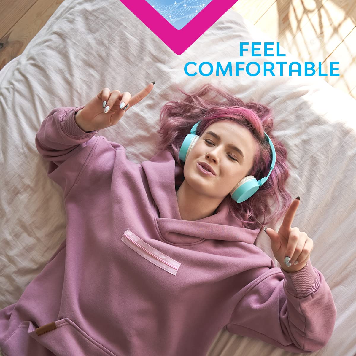 Saba Ultra Invisible Ultra Thin Long with Wings SecureFit adapts to front and back.
