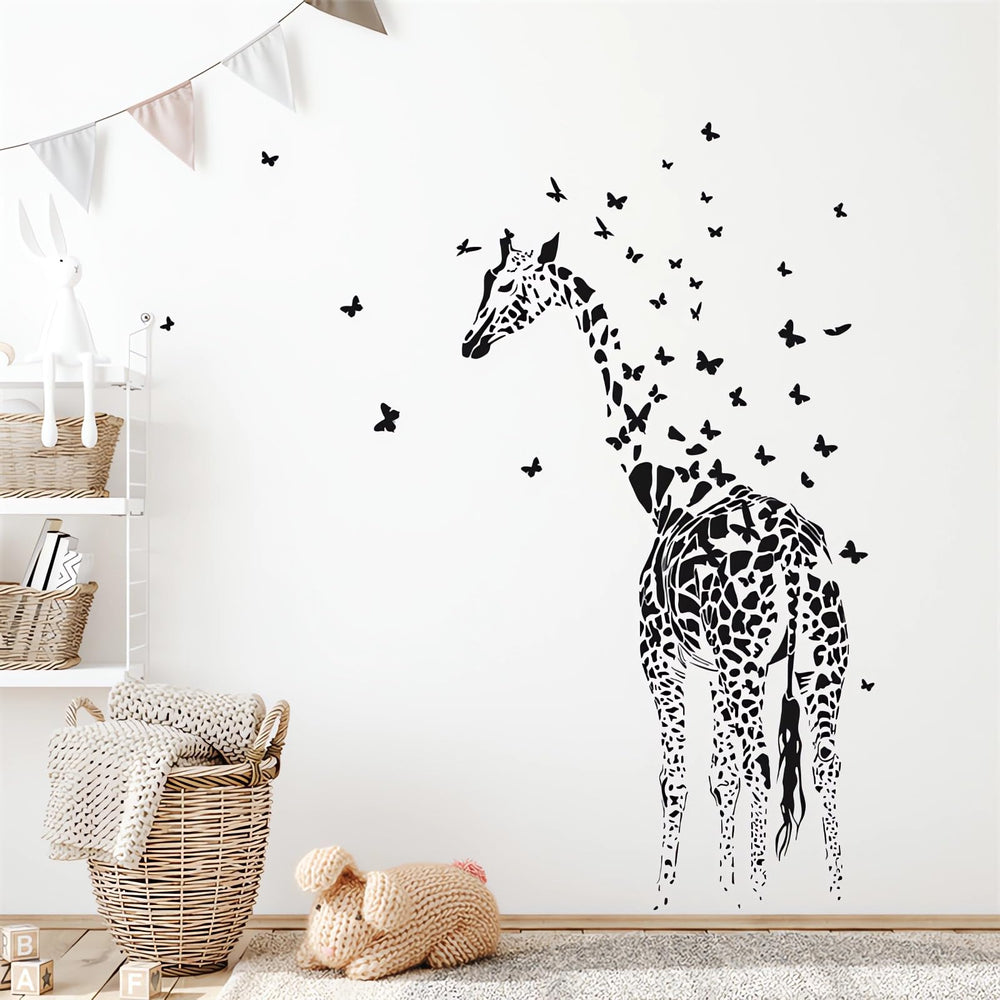 sacinora black giraffe wall sticker adds whimsy to walls with easy peel-and-stick removal
