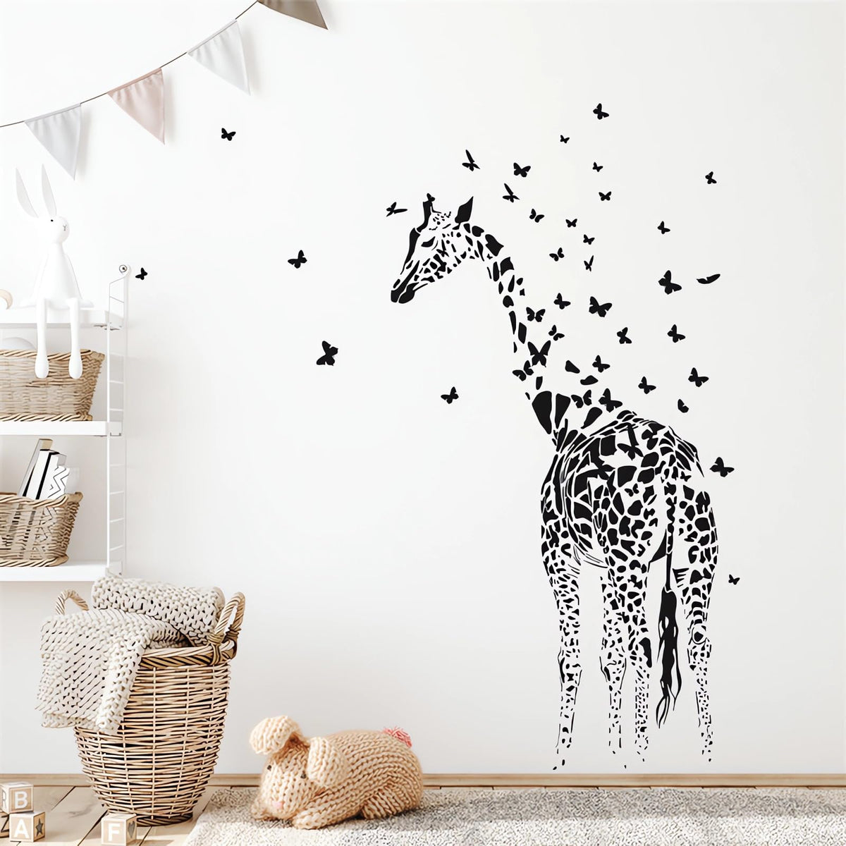 sacinora black giraffe wall sticker adds whimsy to walls with easy peel-and-stick removal