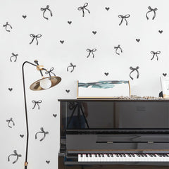 Sacinora bow knot love pattern decals for charming nursery walls.