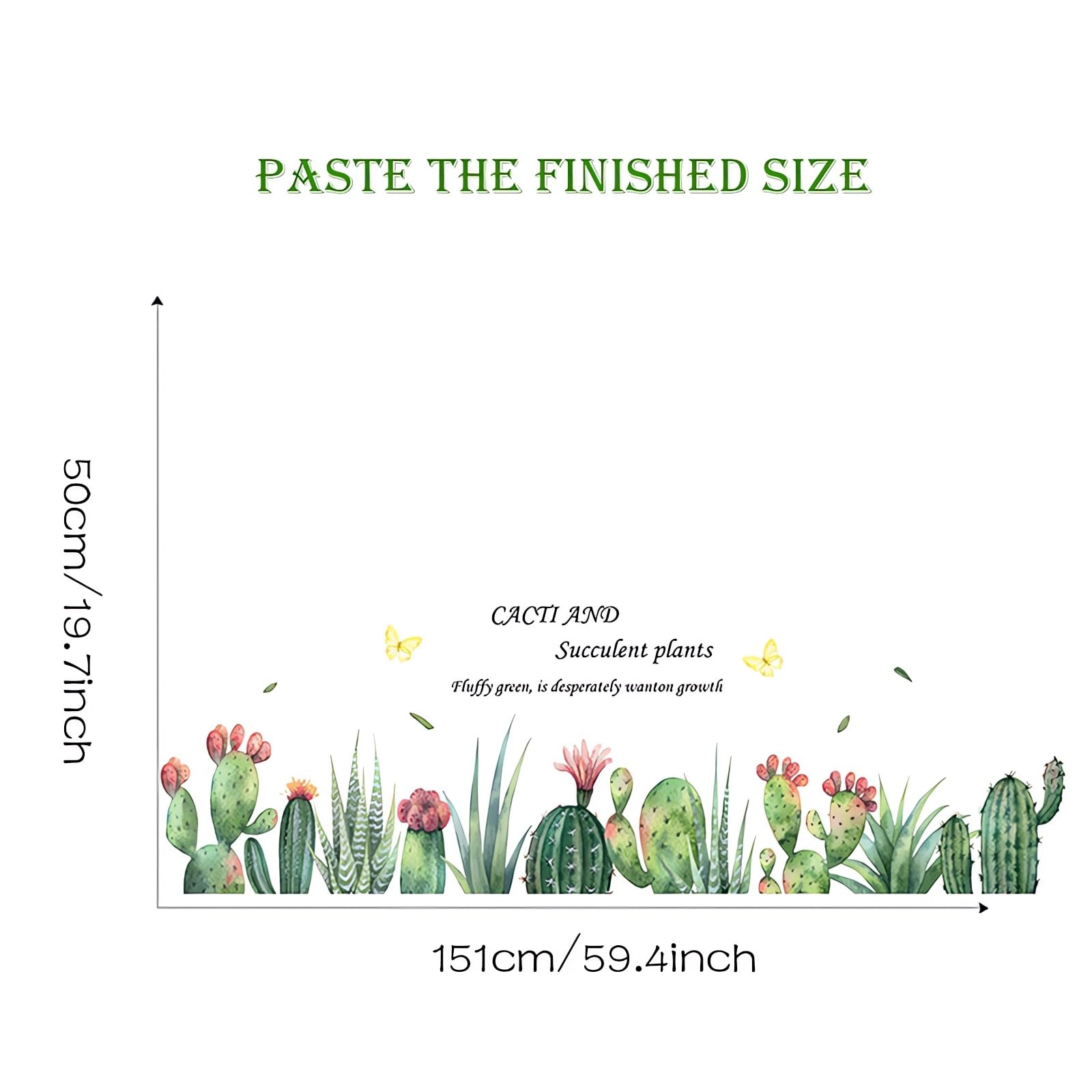 Sacinora cartoon cactus wall stickers shown as removable vinyl for easy updates.
