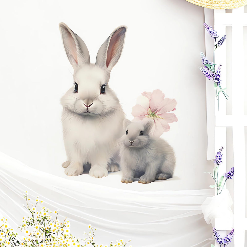 Sacinora cute bunny wall sticker brightens nursery walls with playful charm.