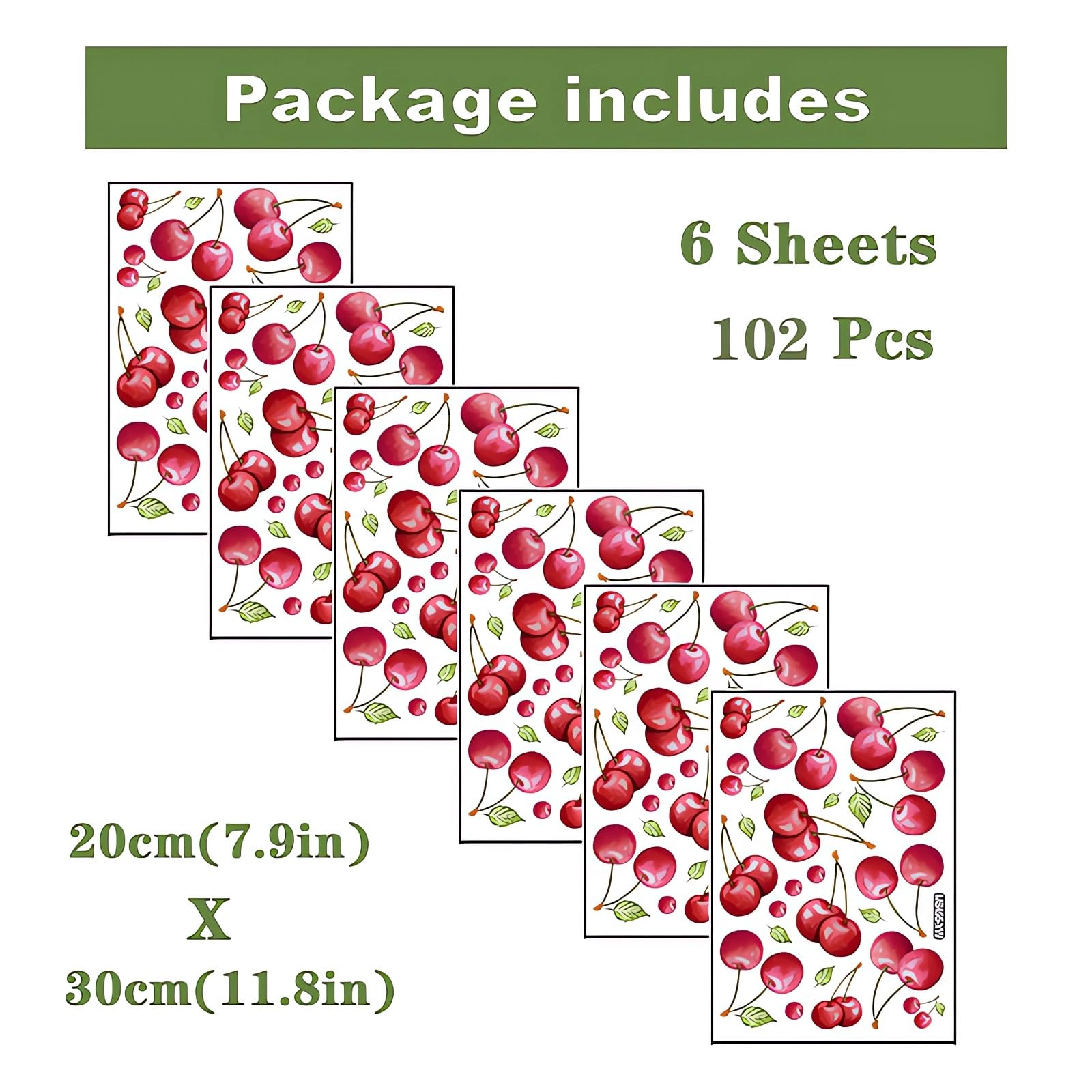 Sacinora DIY cherry fruit art decals let you customize bedrooms creatively.