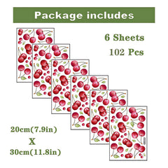 Sacinora DIY cherry fruit art decals let you customize bedrooms creatively.