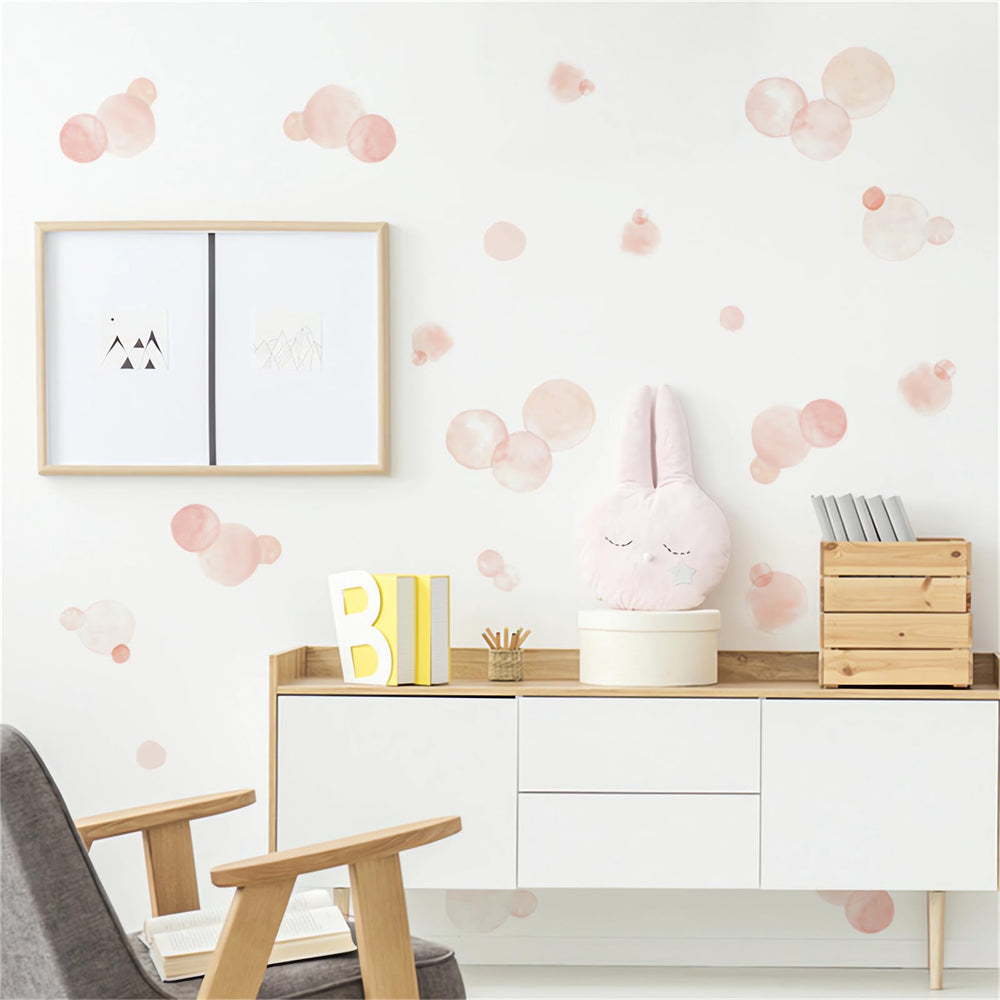 Sacinora DIY circle art decals arranged for a kids room layout