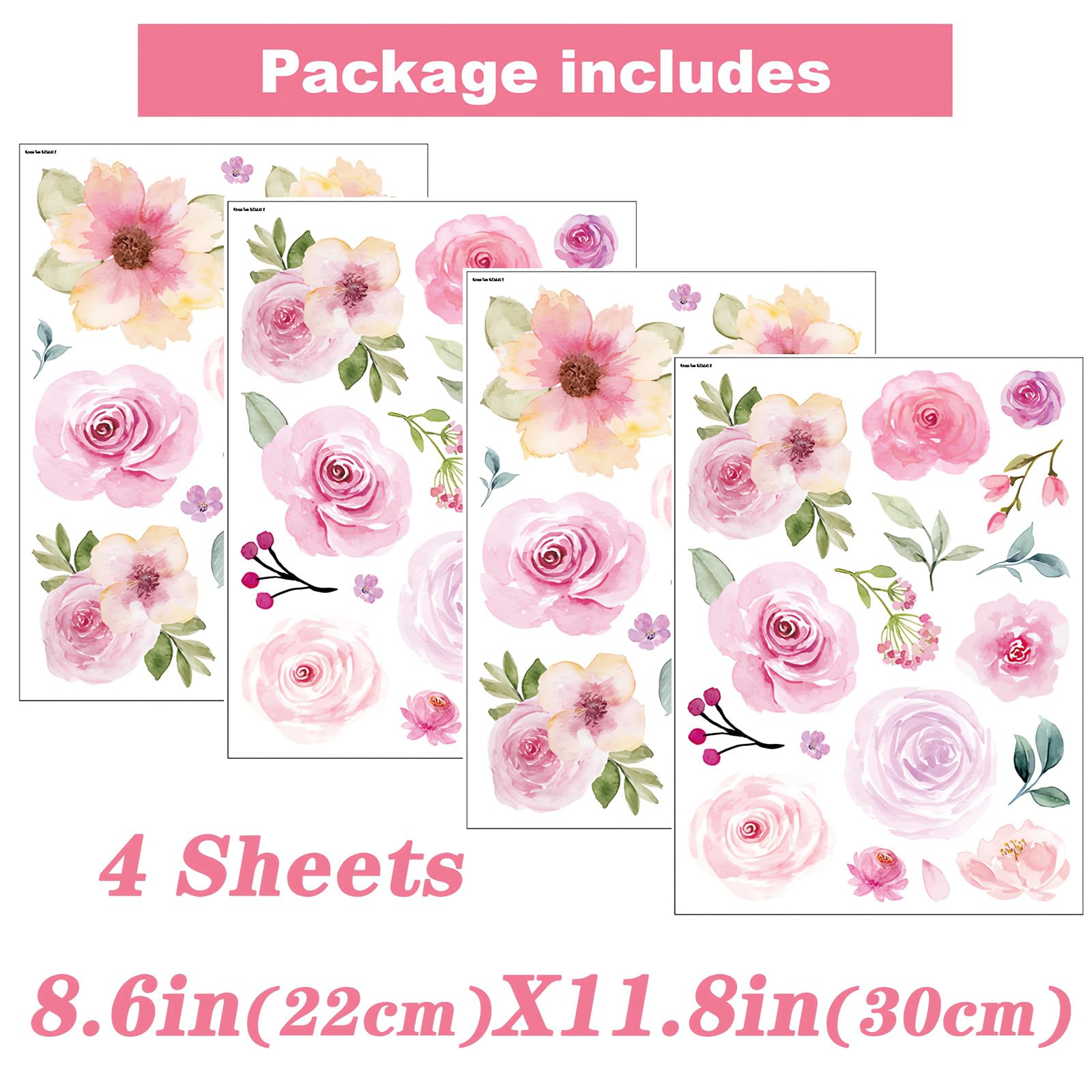 Sacinora flower vinyl decals offer durable, waterproof decor for living rooms and kitchens