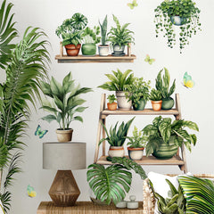 Sacinora greenery wall sticker pack leaves decor for living room and bedroom