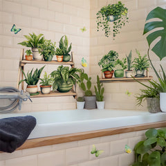 Sacinora greenery vinyl decals withstand humidity in bathrooms and nurseries