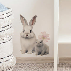 Sacinora little white rabbit wall decals add whimsy to kids' rooms.