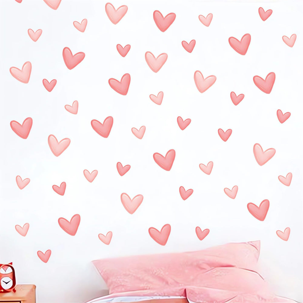 Sacinora love heart graphics wall decals for bedrooms, removable vinyl suitable for everyday use.