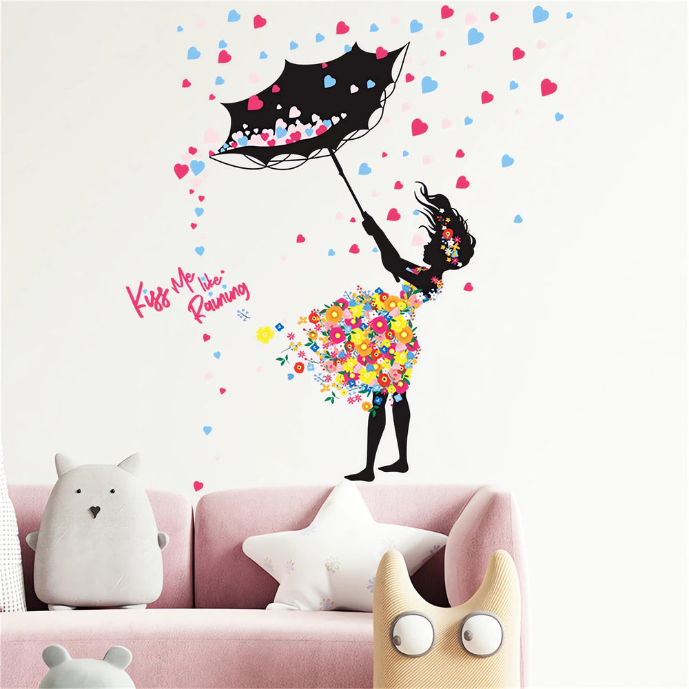 Sacinora Love Pattern wall sticker adds whimsical bedroom accents with removable adhesive